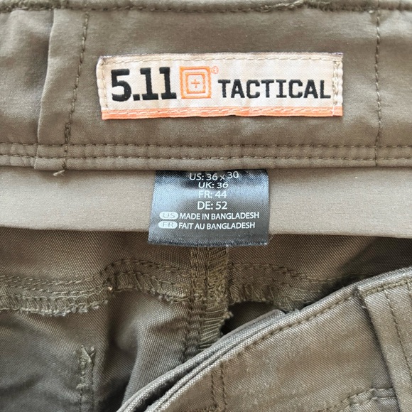 5.11 Tactical Green Cargo Pants Mens Size 36 Polyester Cotton Stretch Outdoor - Picture 9 of 14